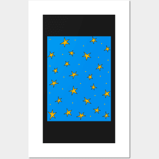 Stars in the night sky - brilliant sky blue Posters and Art